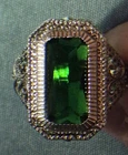 women s vintage emerald ring 925 sterling