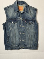 Vintage 90 s LEVI'S Trucker Denim Vest Size M Men Jean Jacket Sleeveless