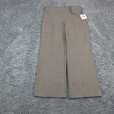 Anne Klein Pants Womens L Black Pull On Wide Leg Ponte Pleated 35x30.5 NWT