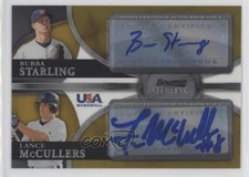 2010 Bowman Sterling Gold Refractor /50 Bubba Starling Lance McCullers Auto 0m8