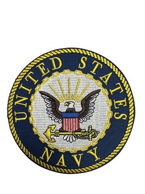 5 Inch US Navy Eagle Seal Embroidered Iron On Patch - USN 74-L