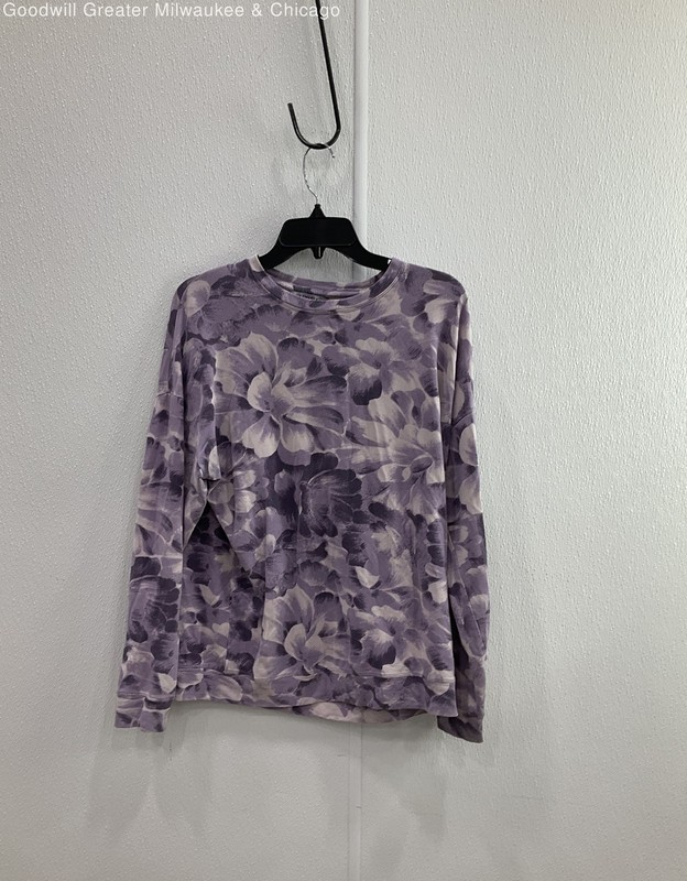 Athleta Purple Floral Long Sleeve Top SZ. S