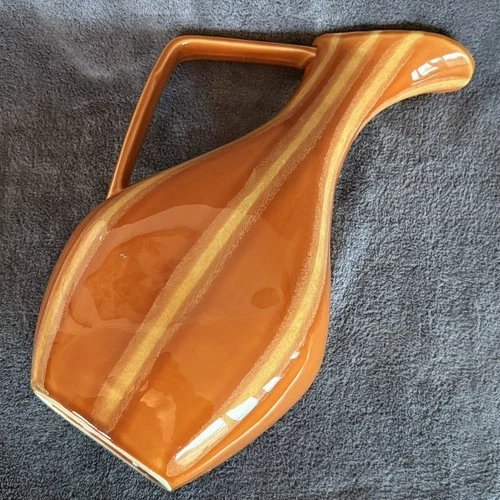 1 Chip Vintage #56 HULL Pottery Persimmon Orange 13” Tall Pitcher MCM  1959-60
