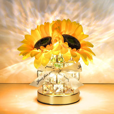 Handmade Sunflower Lamp, Rechargeable Cordless Touch Table Lamp, 3-Colour Infini