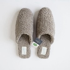 Universal Thread Margot Taupe Sherpa Memory Foam Flat Mules Shoes Sz 10 NWOT