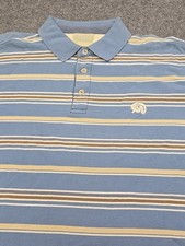 Vintage Mecca Polo Shirt Mens XL Striped Short Sleeve Hip Hop Y2K 90s Cotton