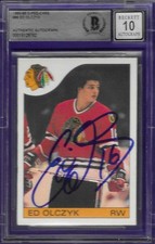 ED OLCZYK SIGNED 1984/85 O-PEE-CHEE ROOKIE CARD #86 BGS BAS AUTOGRAPH 10 AUTO. rookie card picture