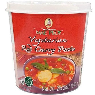 Mae Ploy Vegetarian Thai Red Curry Paste 2.18 Pound Authentic Flavor