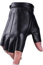 Women's Fingerless Driving Gloves PU Faux Leather Half Finger Outdoor Sport