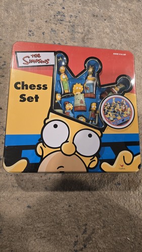 FACTORY SEALED 90s Vintage The Simpsons 3D Chess Set NEW.
