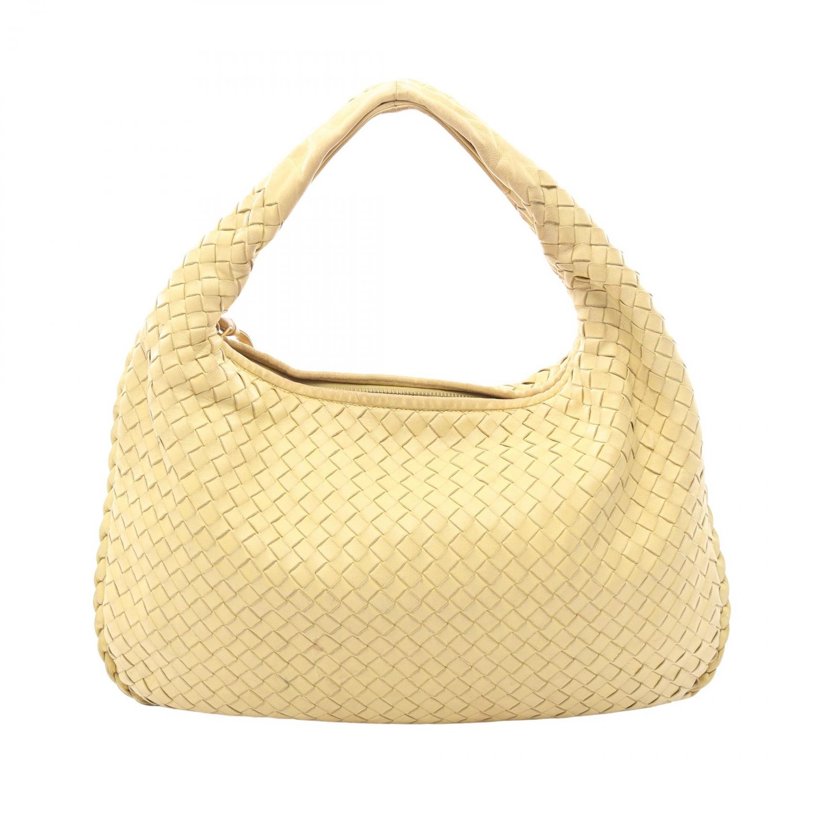 Borsa a tracolla BOTTEGA VENETA Veneta Intrecciato 115653 pelle gialla usata