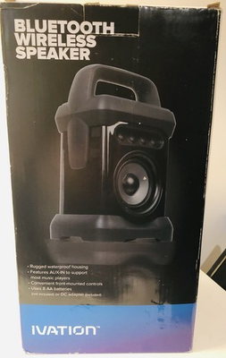 #ad #ad Ivation Bluetooth Wireless Speaker Black Waterproof AUX IN Battery or DC Adapter $24.99