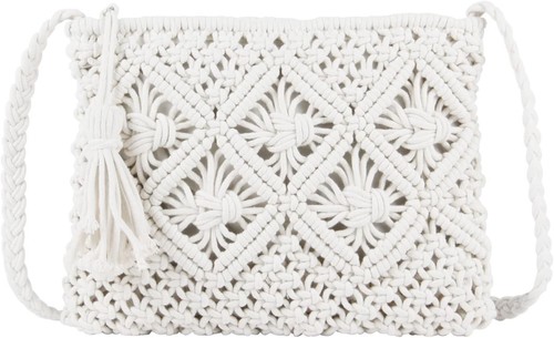 Lovely Handmade Boho Bag with Crochet Rope Detailing and Tassel.