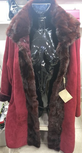 Women's Shearling Montone SEMIORI Size 42 Burgundy Code AE112