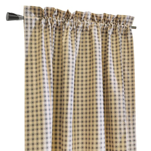 Thermalogic Checkmate Room Darkening Curtain Panel Pair Each 40" x 84" Grey - Picture 3 of 5
