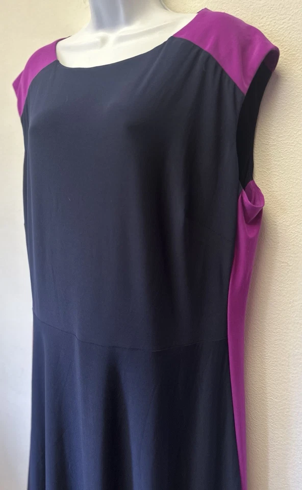 Lauren Ralph Lauren темно-пурпурный Colorblock Flowy удобный Джерси вязаное платье 18 Вт - Изображение 4 из 4