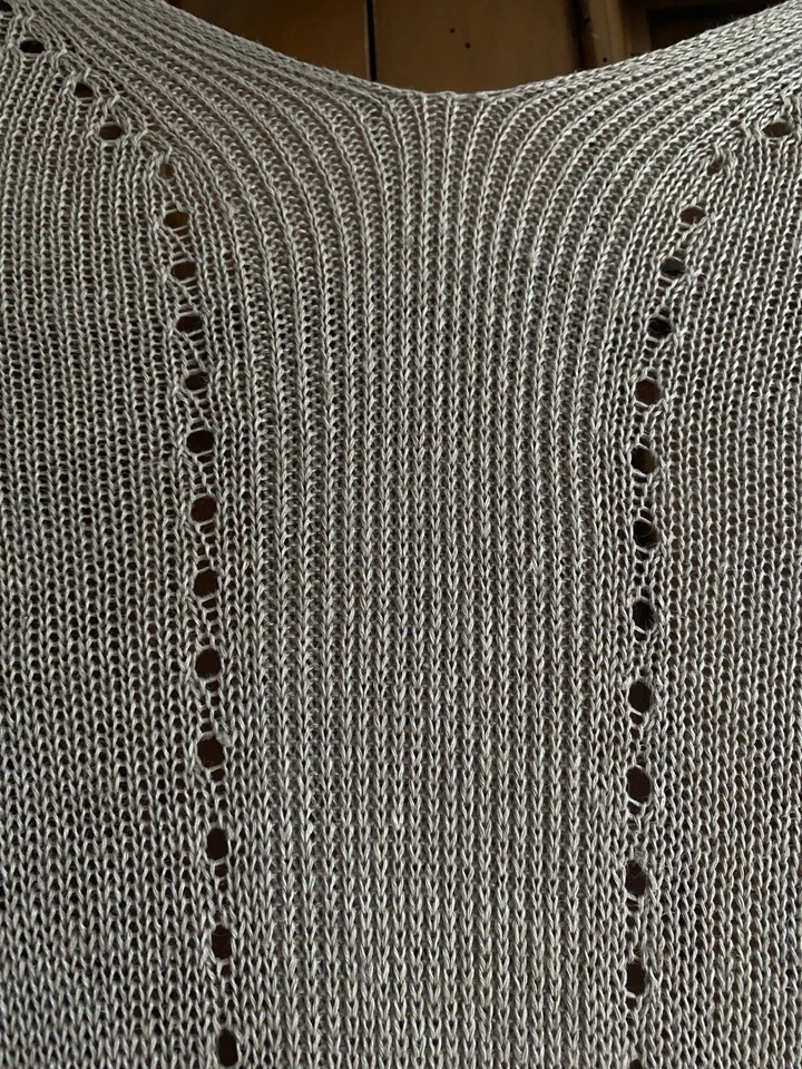 Suéter Talbots Mujer Tostado Frente Abierto XL Lino Manga Larga Transpirable Beige Foto 4 de 4