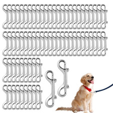 70 Pcs 3.5 Inch Double Ended Snap Hooks,Heavy Duty Bolt Snap for Dog Leash Zinc