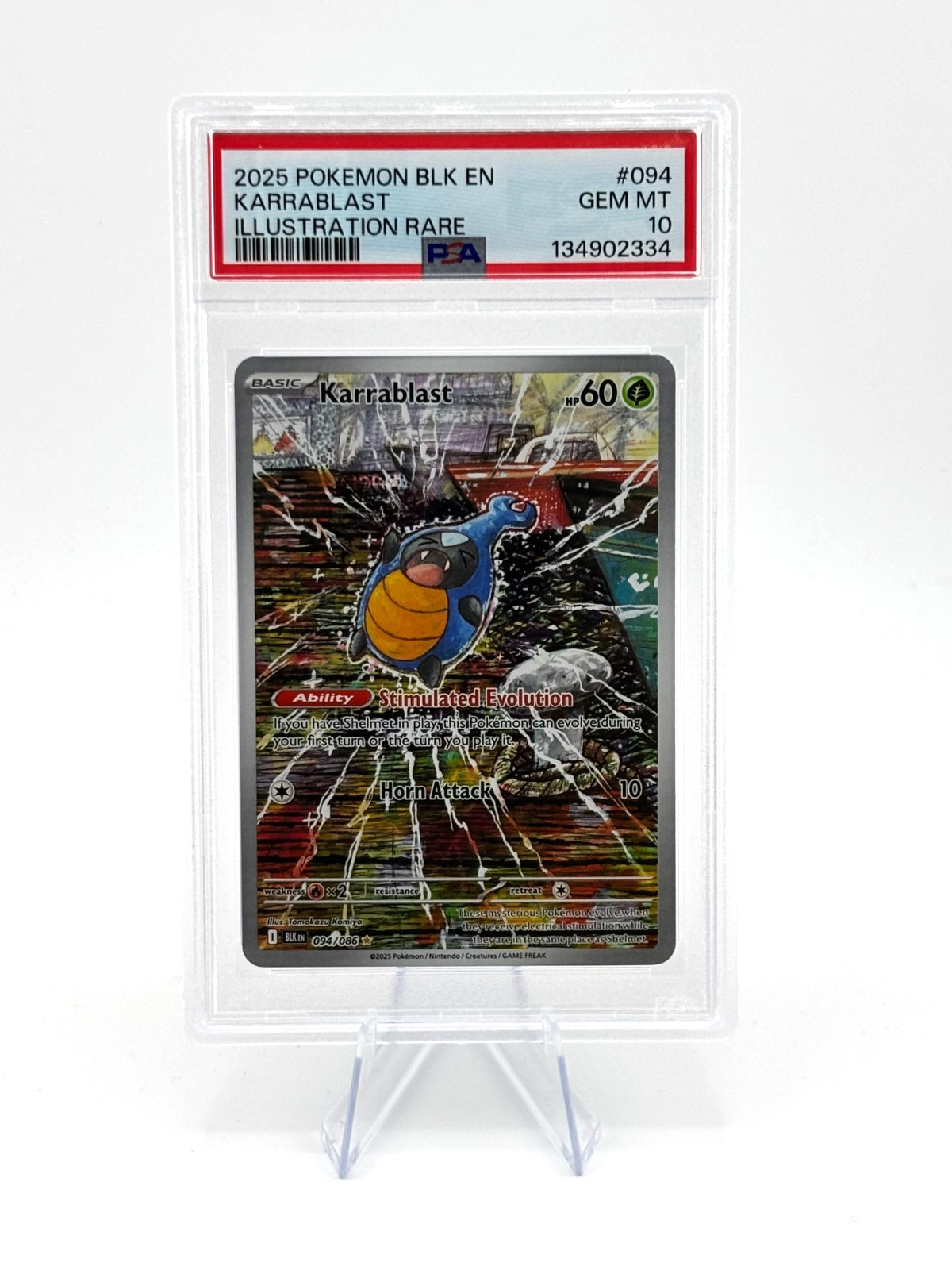 2025 POKEMON BLK EN-BLACK BOLT ILLUSTRATION RARE #094 KARRABLAST PSA 10