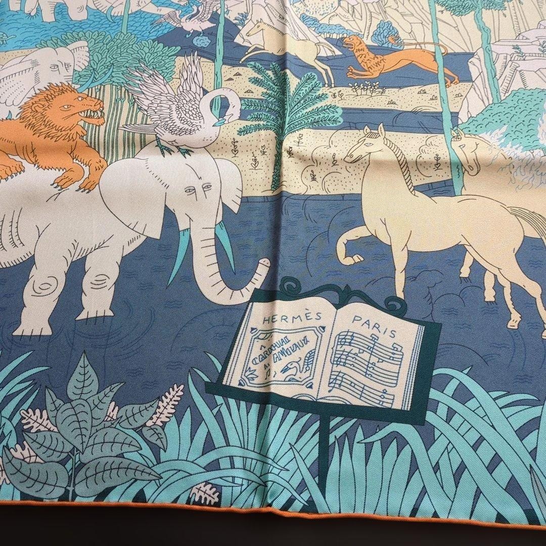 Hermes Scarf Stole Le Carnaval des Animaux Silk Bandana Animal