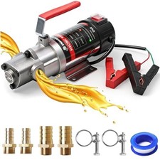 Oil Change Pump, 3.2 GPM Self Priming Gear Pump, 24V Electric Oil Transfer Pump