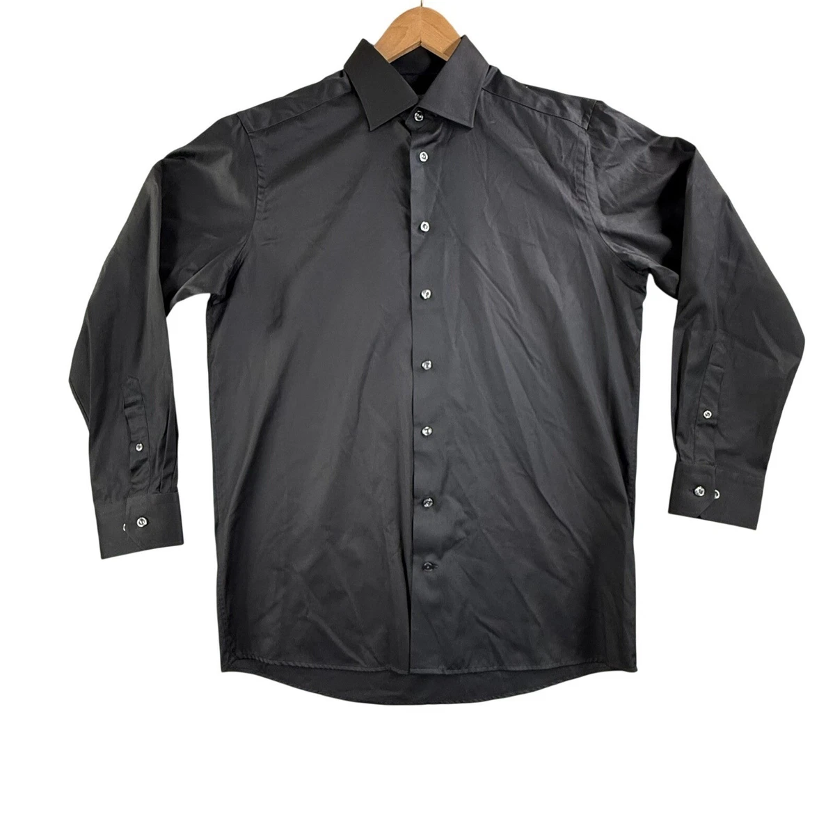 Black Solid Long Sleeve Dress Shirts for Men for sale | eBay Black Solid Long Sleeve Dress Shirts for Men for sale | eBay