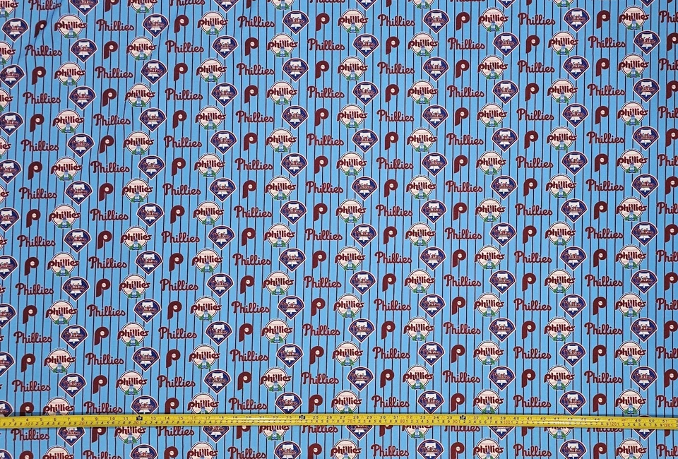 TELA PHILLIES RAYAS AZUL CLARO (MEDIA YARDA O 1 YARDA) NUEVO DISEÑO  Foto 4 de 4