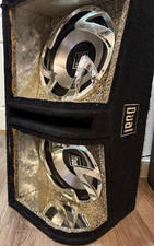 Dual Dual 12" Trunk Subwoofer Enclosure Box, Single Port, Universal Fit