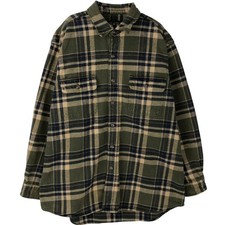 Vintage 90'S FIELD and STREAM Long-Sleeve Heavy Flannel Check Shirt Men's Si...