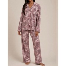 Skims Sleep Long Sleeve Button Up Pajama Set NWT Bloom Mini Multi Animal Size S