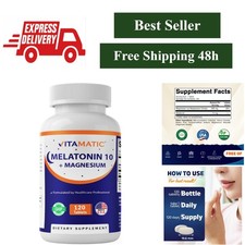 Vitamatic Melatonin 10mg with Magnesium 200mg 120 Tablets Sleep Aid