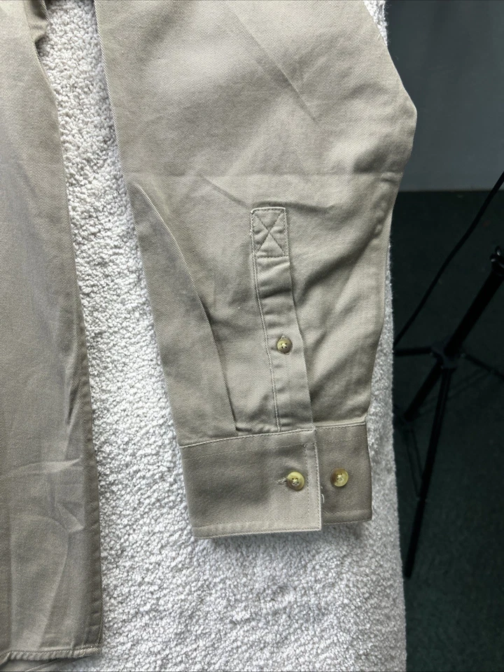 Camisa de trabajo Covington para hombre manga larga abotonada talla Bolsillo L Caqui Algodón Pesado Foto 2 de 4