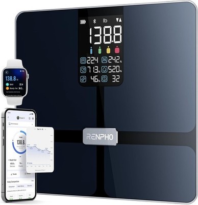 RENPHO Smart Scale with BMI, Body Fat, Muscle Mass, Larger Display, Elis 2X |...