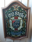 Vintage Old Style Beer Lighted Stained Glass Faux Heileman's Bar Sign