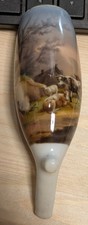 museale Meissen Biedermeier Pfeife Genere Ansicht feinst gemalt Porzellan