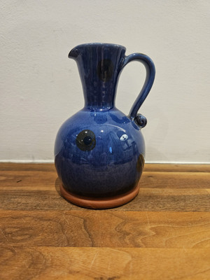 Studiokeramik kleiner Krug blau glasiert Handarbeit signiert CP Keramik