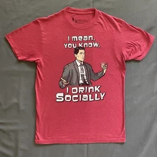 2010s Ripple Junction Archer T Shirt Mens Medium Red Cartoon Social Drinker FX