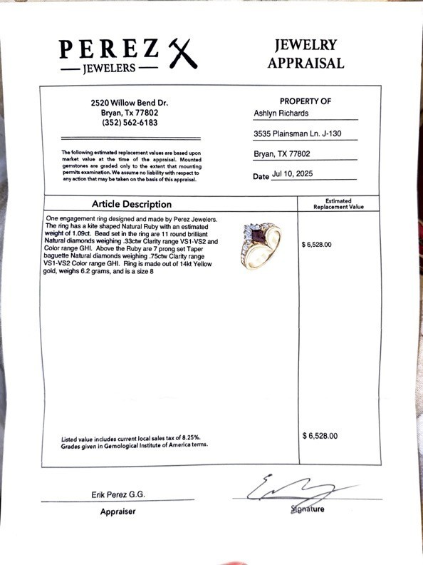 custom ruby engagement ring size 8 - image 4