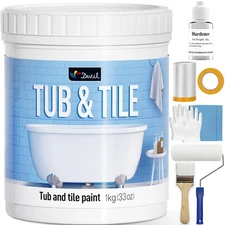 DWIL Tub and Tile Refinishing Kit, Quick-Dry Tile Paint for Wall & Floor, Sin...