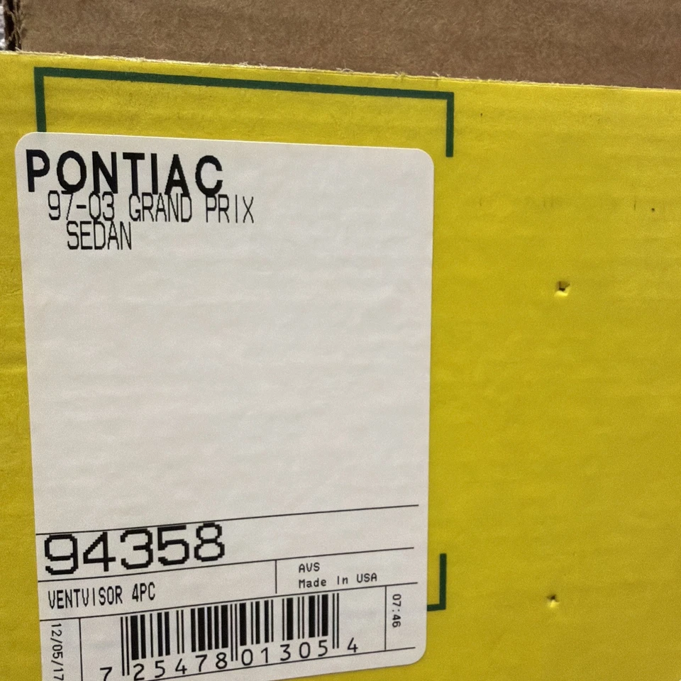 Viseira de ventilação de janela fumaça escura fita adesiva AVS 4 peças para 97-03 Pontiac Grand Prix 94358 - Imagem 2 de 2