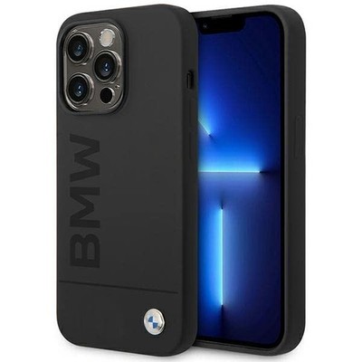BMW Silicone Signature Logo Magsafe Hülle für iPhone 14 Pro Max Schwarz