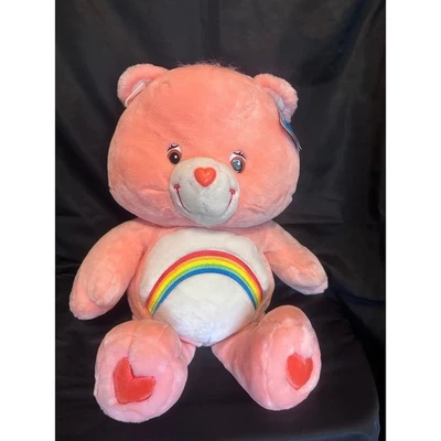 Vintage 2002 Care Bears Cheer Bear Jumbo Plush 26" Play Along Rainbow - Image 1 of 4