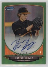 2013 Bowman Draft Chrome Prospect Green Refractor 24/75 Hunter Harvey Auto 3y6