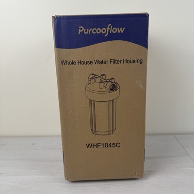 10x4.5 Inch Clear Water Filter Housing 1 Inch NPT With Pressure Release! 