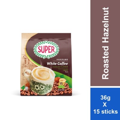 SUPER CHARCOAL ROASTED WHITE COFFEE HAZELNUT 3 IN 1 | MALAYSIA