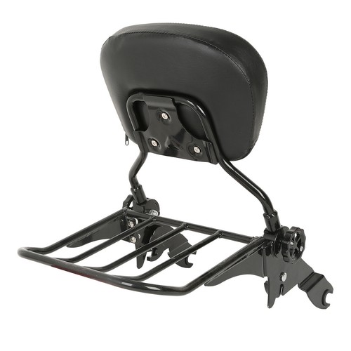Backrest Sissy Bar Luggage Rack Fit For Harley Street Road Glide Road King 09-25 - Foto 12 di 14