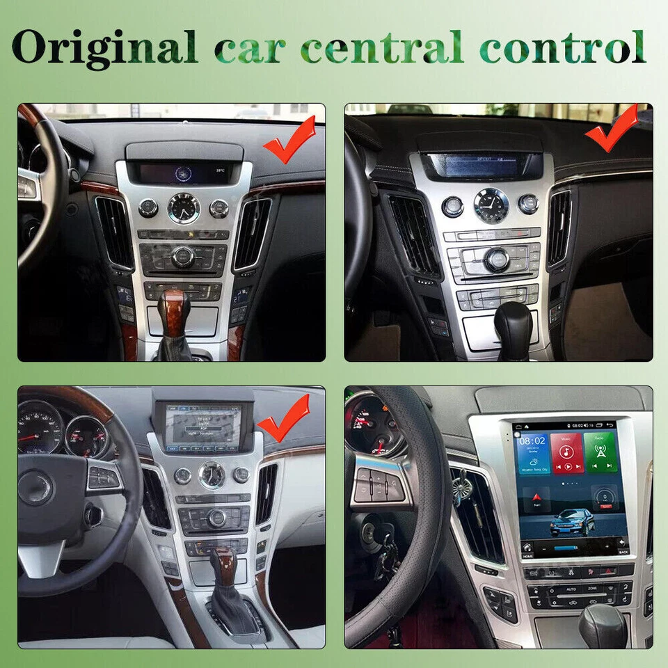 Radio estéreo de coche para Cadillac CTS 2007-2012 Carplay pantalla vertical estilo Tesla Foto 2 de 4