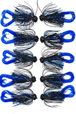 Football Head Jigs Finesse Hook  10 TOTAL: BLACK/BLUE all 1/2 oz.  w/Trailers