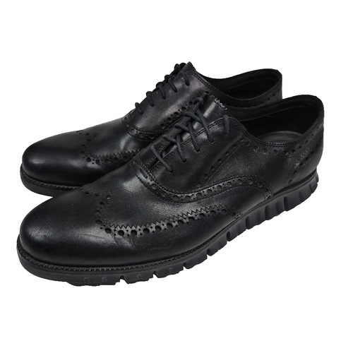 JITAI Men's Zerogrand Oxford Shoes - Black Lace-Up Casual Dress Shoes (Size 10)