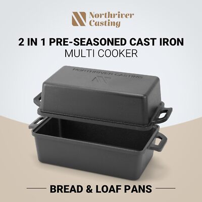 Nutrimill Enameled Cast Iron Bread Pan – 1.25 Quart Loaf Pan For Baking